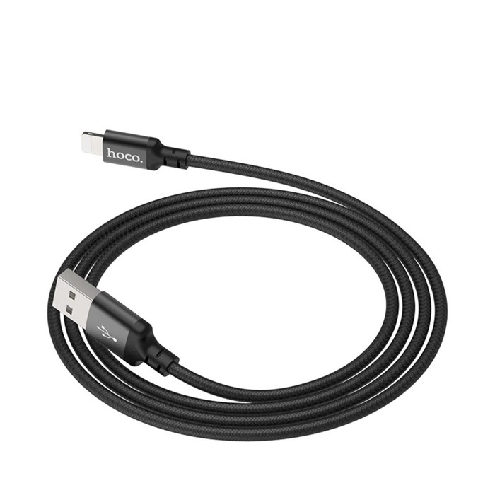 Кабель Hoco X14, Lightning - USB, 2 А, 2 м, быстрая зарядка, оплётка нейлон, чёрный Кабель Hoco X14, Lightning - USB, 2 А, 2 м, быстрая зарядка, оплётка нейлон, чёрный