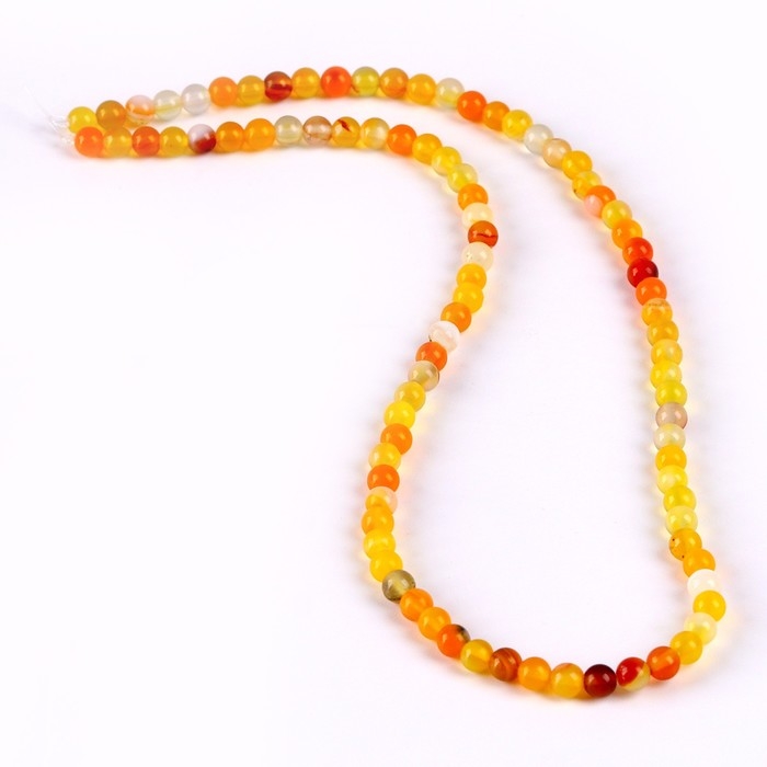 Бусины из натурального камня &laquo;Жёлтый агат&raquo; набор 90 шт., размер 1 шт. &mdash; 4 мм