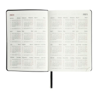 Ежедневник датированный 2024 A5 176 листов, deVENTE.Saltos, мягкая обложка из искусственной кожи, ляссе, кремовый блок 70 г/м2, чёрный Ежедневник датированный 2024 A5 176 листов, deVENTE.Saltos, мягкая обложка из искусственной кожи, ляссе, кремовый блок 70 г/м2, чёрный