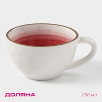 Чашка фарфоровая Доляна &laquo;Космос&raquo;, 250 мл, цвет красный