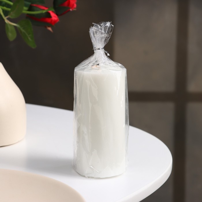 Свеча-цилиндр гладкая, 5х10 см, белая, 6 ч