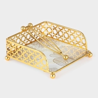 Салфетница &laquo;Рассвет&raquo;, 15&times;15&times;6,5, цвет золотой