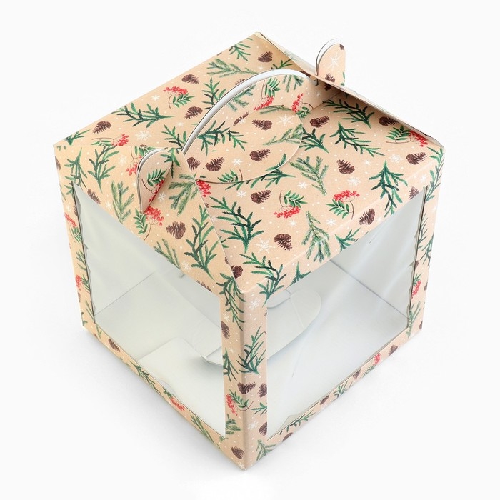 Коробка кондитерская с окном, сундук, &laquo;С Новым годом!&raquo; 20 х 20 х 20 см, Новый год