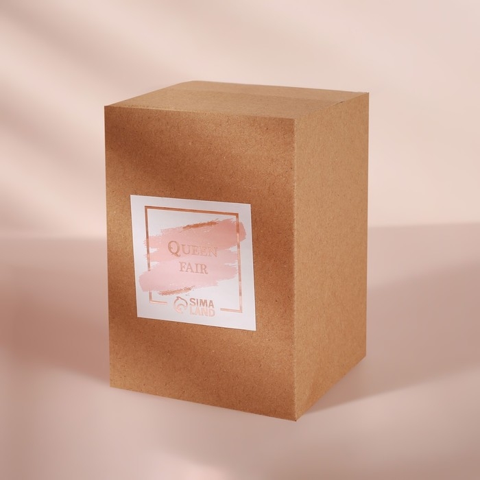 Органайзер для ватных дисков &laquo;BAMBOO&raquo;, с крышкой, 7 &times; 7 &times; 10,1 см, цвет прозрачный/коричневый