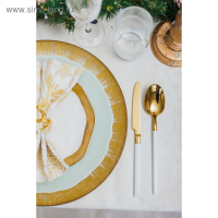 Столовые приборы из нержавеющей стали Magistro «Версаль», 4 предмета, цвет ручек белый Столовые приборы из нержавеющей стали Magistro «Версаль», 4 предмета, цвет ручек белый