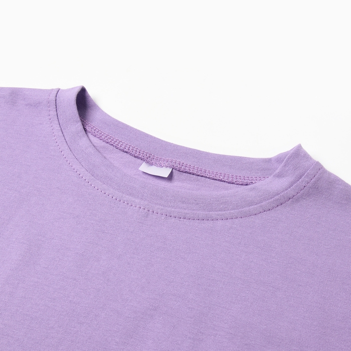 Футболка детская со спущенным плечом, цвет лиловый, рост 128 см Футболка детская со спущенным плечом, цвет лиловый, рост 128 см