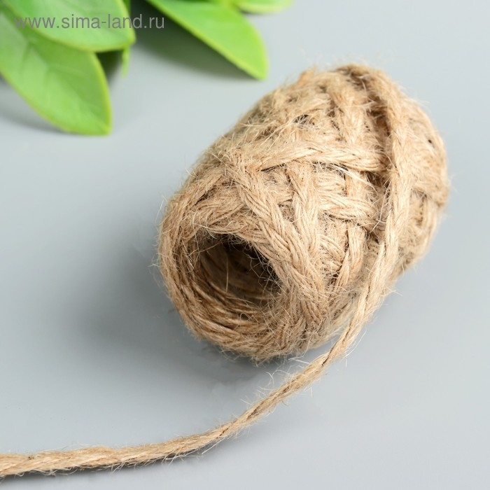 Тесьма декоративная текстиль Тесьма декоративная текстиль "Джут косичка" намотка 5 метров