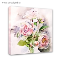 Картина на подрамнике "Акварель. Пионы" 30*30 см
