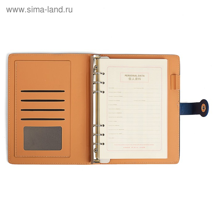 Органайзер на кольцах "Классика" А5, 96 листов в линейку, с ремешком, МИКС