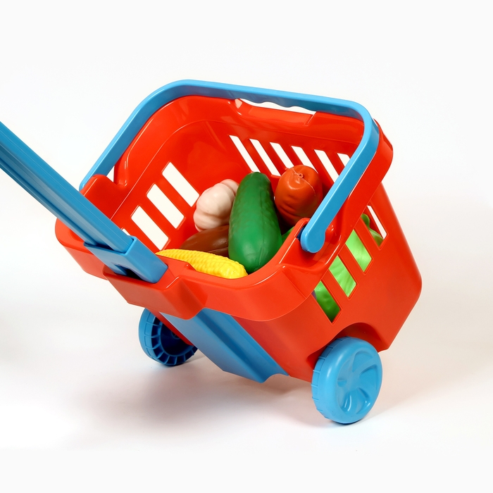 Набор детских игрушек Набор детских игрушек "Продуктовая корзина с овощами", 29 х 19 х 37 см, 11 предметов, МИКС