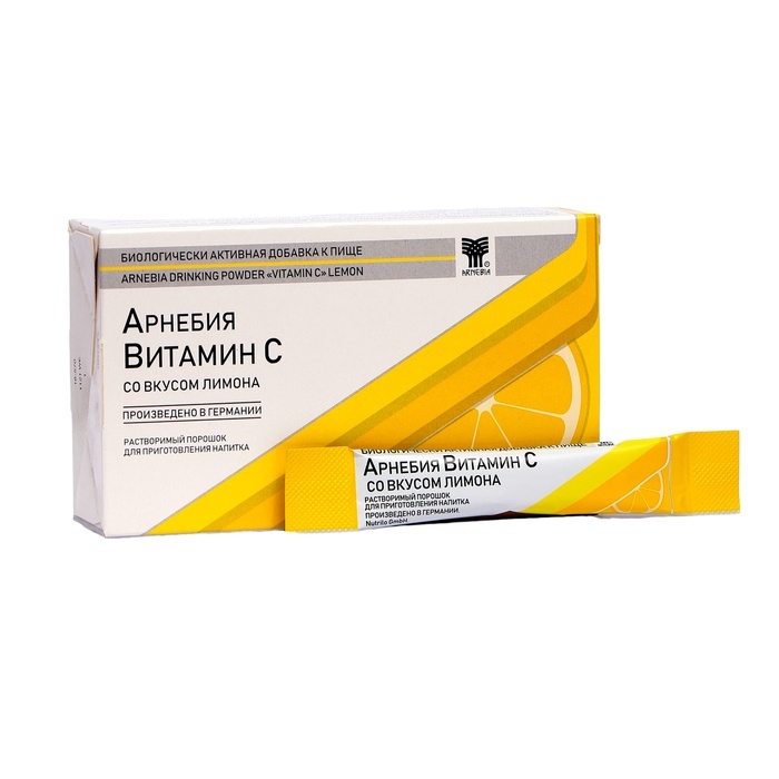 Витамин C «Арнебия», со вкусом лимона, 10 саше по 5 г Витамин C «Арнебия», со вкусом лимона, 10 саше по 5 г