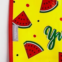 Нагрудник для кормления &laquo;Арбузики&raquo; непромокаемый на липучке, с карманом