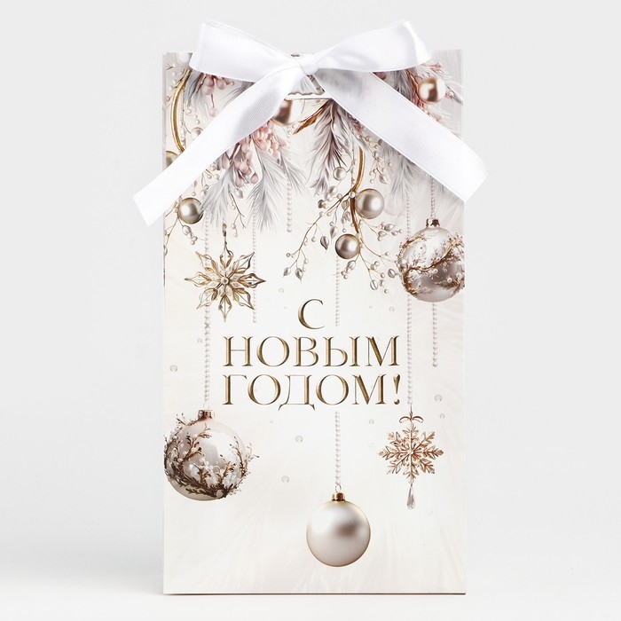 Пакет подарочный новогодний с лентой &laquo;Вошебный Новый год&raquo;, 13 х 23 х 7 см , Новый год