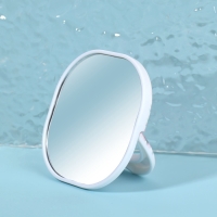 Зеркало карманное &laquo;Узор&raquo;, с подставкой, 8 &times; 8 см, цвет нежно - розовый