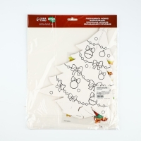 Ёлка раскраска настольная на новый год &laquo;Милый зайчик&raquo;, новогодний набор для творчества