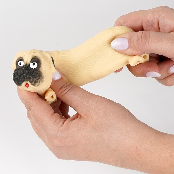 Мялка антистресс тянучка &laquo;Мопс&raquo;, в пакете, с песком