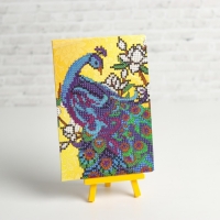 Алмазная мозаика с частичным заполнением на подставке &laquo;Павлин&raquo;, 13 х 19 см, картон