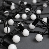 Гирлянда &laquo;Нить&raquo; 10 м с насадками &laquo;Шарики 1.5 см&raquo;, IP44, тёмная нить, 100 LED, свечение белое, 8 режимов, 220 В