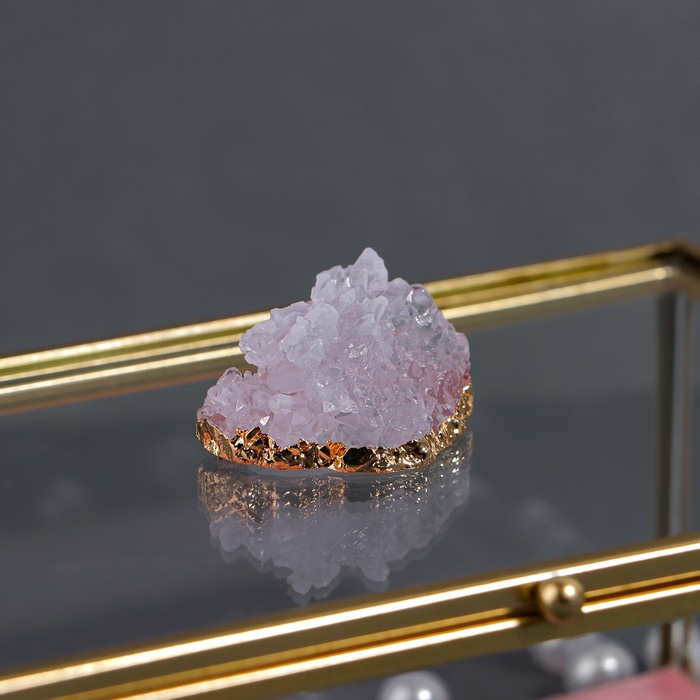 Органайзер для хранения «Кристалл», с крышкой, стеклянный, 1 секция, 17 × 11,5 × 10 см, цвет прозрачный/медный/розовый Органайзер для хранения «Кристалл», с крышкой, стеклянный, 1 секция, 17 × 11,5 × 10 см, цвет прозрачный/медный/розовый