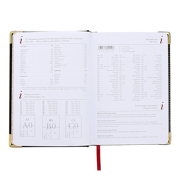 Ежедневник недатированный А5+, 136 листов Sidney Nebraska, твёрдая обложка, искусственная кожа, золотой срез, золотые уголки, чёрный