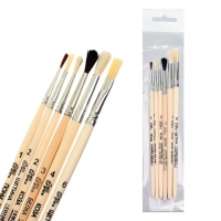 Набор кистей 6 штук Calligrata (круглые: пони №1; белка №3, коза №2,4; плоские: щетина №2,6) ЭКОНОМ Набор кистей 6 штук Calligrata (круглые: пони №1; белка №3, коза №2,4; плоские: щетина №2,6) ЭКОНОМ