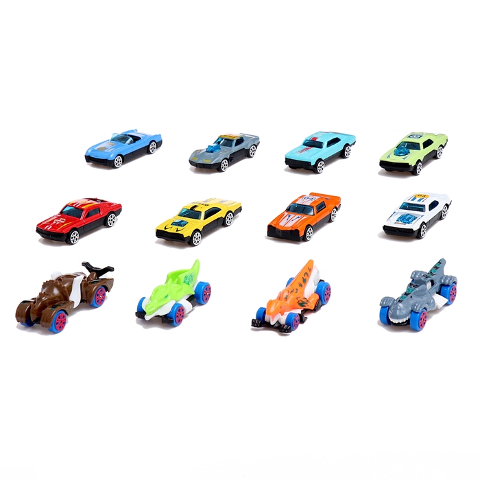Автовоз-трек &laquo;Диногонки&raquo;, 12 металлических машин, световые и звуковые эффекты