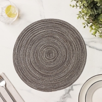 Салфетка сервировочная на стол Доляна &laquo;Дуо&raquo;, d=30 см, цвет коричневый