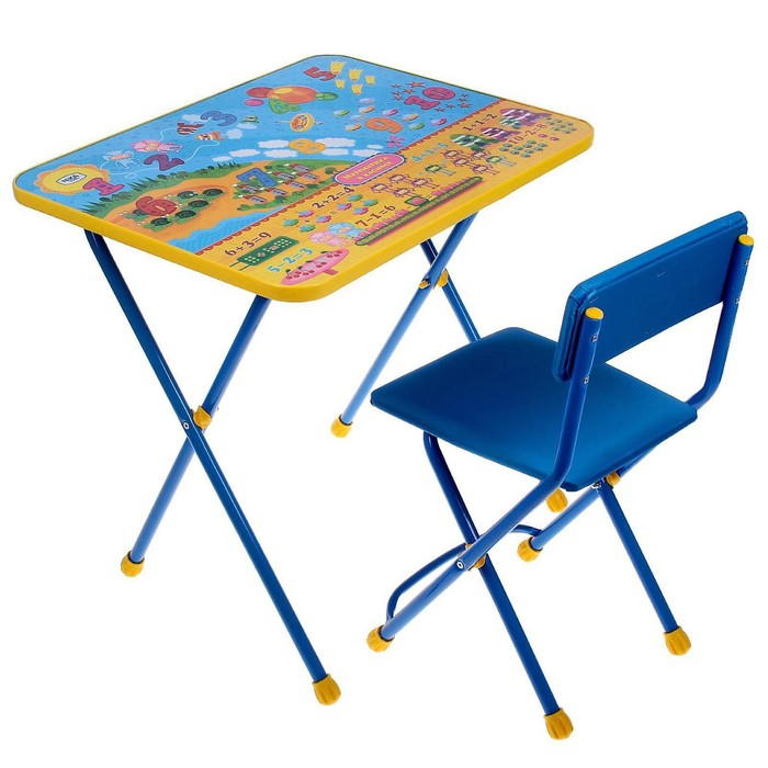 Комплект детской мебели &laquo;Познайка. Математика в космосе&raquo; складной, цвета столешницы МИКС