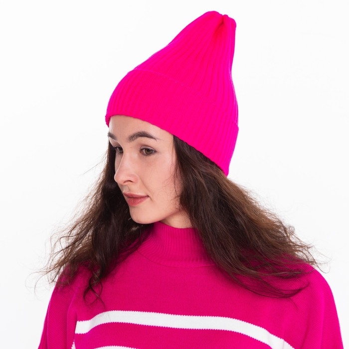 Шапка женская зимняя, цвет розовый, размер 52-56 Шапка женская зимняя, цвет розовый, размер 52-56