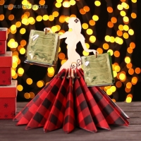 Салфетница деревянная &laquo;Ванесса&raquo;, с держателем для чая, 25&times;13&times;13 см