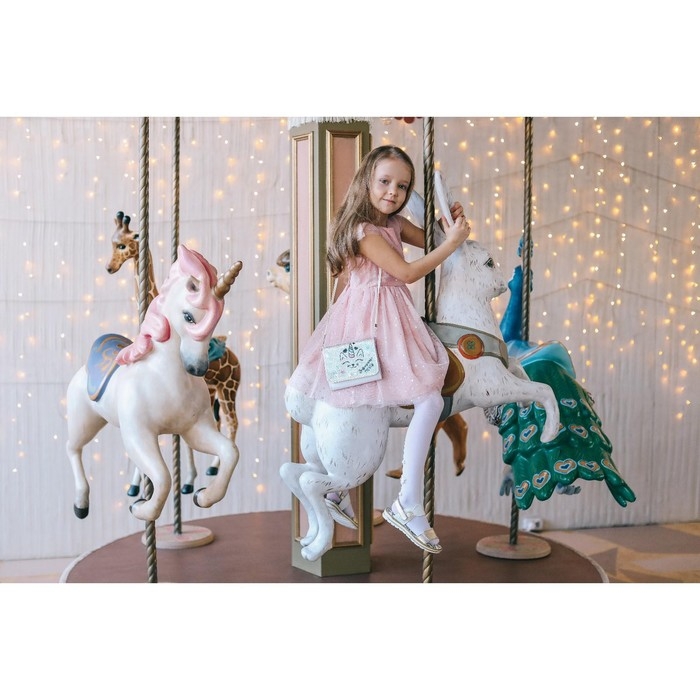 Сумка детская для девочки "Котик", на клапане, голография/белый, 15х4х12 см