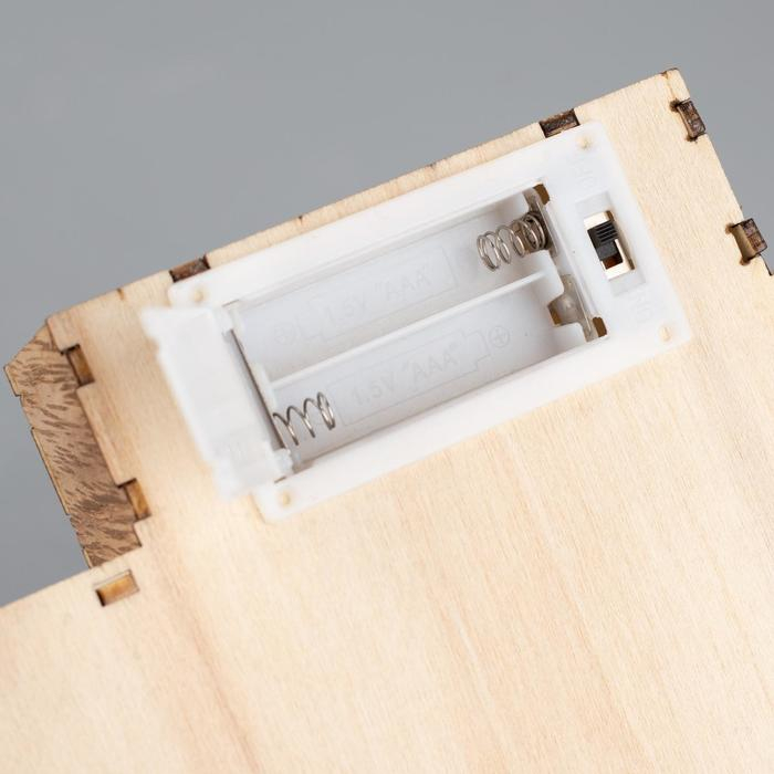 Светодиодная фигура «Дед Мороз и олень» 19 × 30 × 4.5 см, дерево, батарейки АААх2 (не в комплекте), свечение тёплое белое Светодиодная фигура «Дед Мороз и олень» 19 × 30 × 4.5 см, дерево, батарейки АААх2 (не в комплекте), свечение тёплое белое