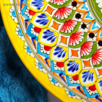 Ляган Риштанская Керамика "Узоры", 32 см, жёлтый Ляган Риштанская Керамика "Узоры", 32 см, жёлтый