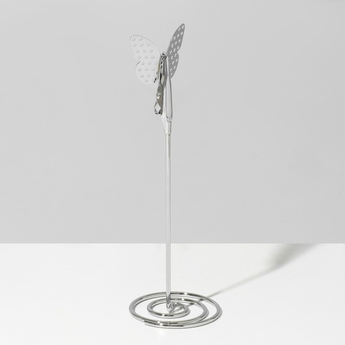 Ценникодержатель с зажимом «Бабочка», 4,5×4,5×13 см, цвет серебро Ценникодержатель с зажимом «Бабочка», 4,5×4,5×13 см, цвет серебро