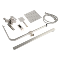 Душевая система ZEIN Z1009, смеситель, тропическая и ручная лейка, нержавеющая сталь, сатин Душевая система ZEIN Z1009, смеситель, тропическая и ручная лейка, нержавеющая сталь, сатин