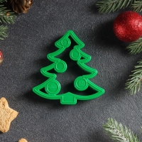 Форма для печенья «Ёлочка», вырубка, штамп, 8,5×8 см, цвет зелёный Форма для печенья «Ёлочка», вырубка, штамп, 8,5×8 см, цвет зелёный