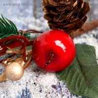 Декор "Зимнее очарование" шишка ягоды листья, 14 см Декор "Зимнее очарование" шишка ягоды листья, 14 см