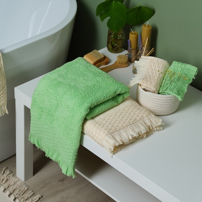 Полотенце махровое Love Life &laquo;Аморе&raquo; 50х90 см, молочный, 100% хл, 450 гр/м2