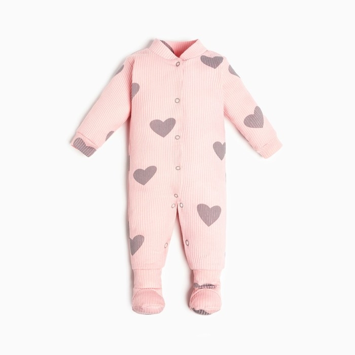 Комбинезон Крошка Я &laquo;Сердца&raquo;, рост 74-80 см, цвет розовый