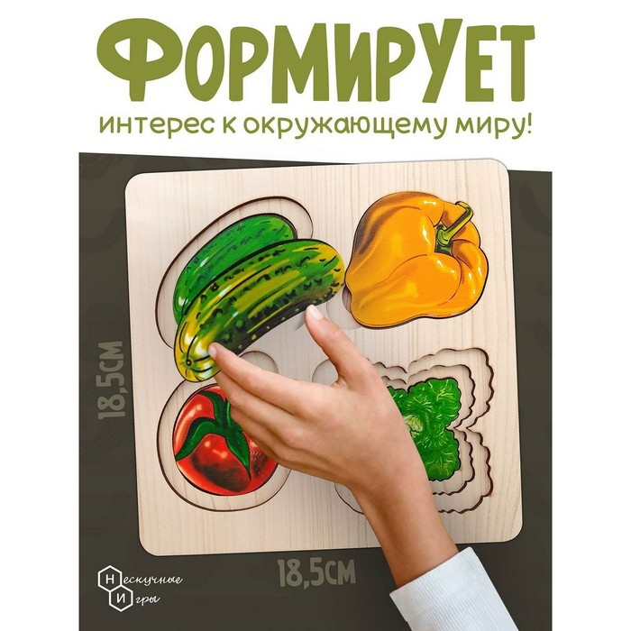 Больше-меньше &laquo;Овощи&raquo; развивающая доска Сегена