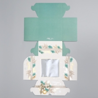 Коробка складная на 4 капкейка с окном &laquo;Новогодних чудес&raquo;, 16 х 16 х 10 см, Новый год