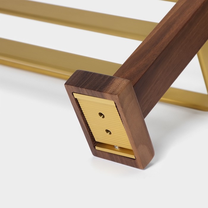 Полка с держателем для полотенец St&ouml;lz H&ouml;lzern Premiere, ореховое дерево, алюминий