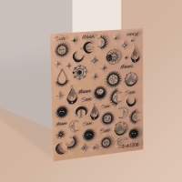 Наклейки для ногтей «MOON», объёмные, цвет чёрный Наклейки для ногтей «MOON», объёмные, цвет чёрный