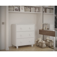 Комод пеленальный детский ИНКАНТО PAPI Lux 800/3, 81х45х90 см., 3 ящика, цвет белый