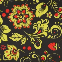 Лоскут для рукоделия, атлас, хохлома, 50 &times; 75 см