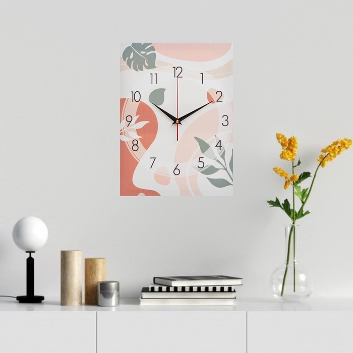 Часы-картина настенные Часы-картина настенные "Абстракция. Лист", плавный ход, 30х 40 см