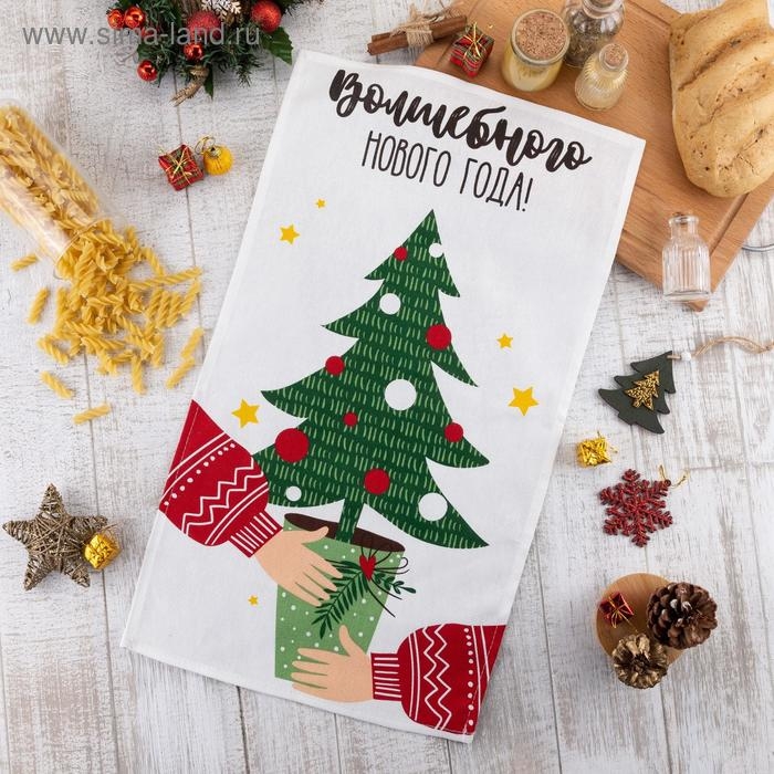 Полотенце "Доляна" Волшебного Нового Года 35х60 см,100% хлопок 160 г/м2