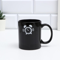 Кружка-хамелеон новогодняя керамическая &laquo;Режим бодрости&raquo;, 350 мл, цвет чёрный