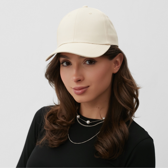 Кепка женская однотонная MINAKU цвет бежевый, р-р 58 Кепка женская однотонная MINAKU цвет бежевый, р-р 58