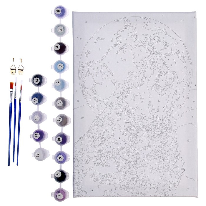 Картина по номерам на холсте с подрамником &laquo;Одинокий волк&raquo;, 20х30 см